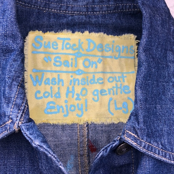 Jean Jacket Large, Hand Designed - Picture 6 of 8